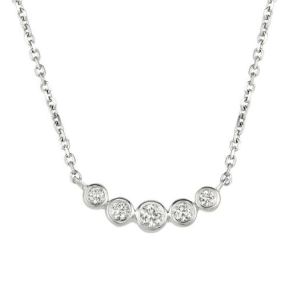 0.35 Carat Natural Diamond Bezel Necklace Pendant